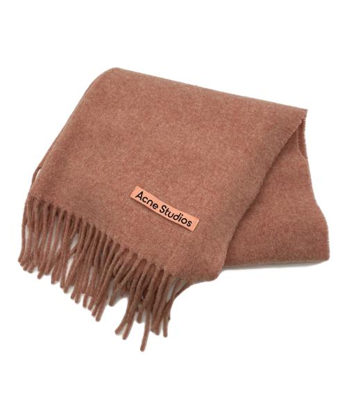 Acne studios（アクネ ストゥディオス）ACNE STUDIOS (アクネ ストゥディオス) フリンジウールスカーフ - ナロー ピンクの古着・服飾アイテム