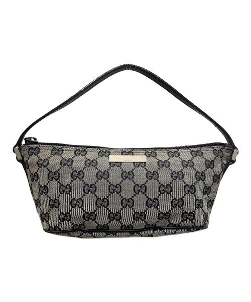 GUCCI（グッチ）GUCCI (グッチ) ポーチ グレー×ブラックの古着・服飾アイテム