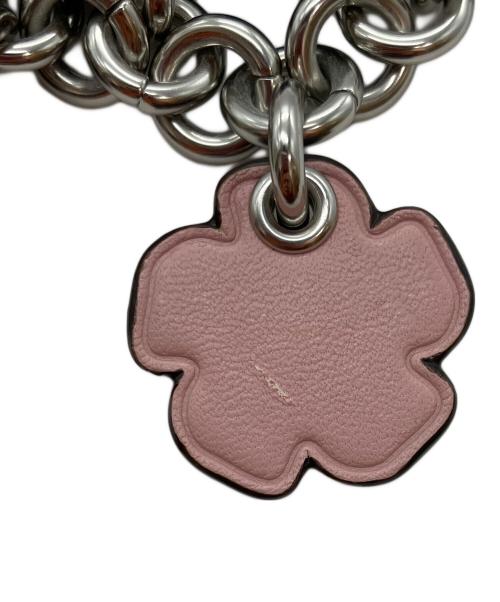 COACH（コーチ）COACH (コーチ) ティーローズモチーフ バッグチャーム ピンク×ベージュの古着・服飾アイテム