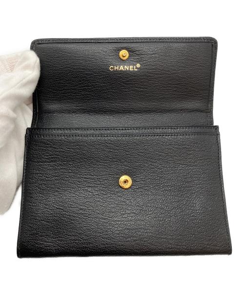 CHANEL（シャネル）CHANEL (シャネル) ココマーク金具 2つ折り財布 ブラックの古着・服飾アイテム