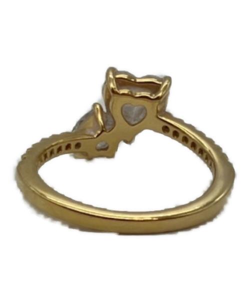 PANDORA（パンドラ）PANDORA (パンドラ) ダブルハート スパークリング ゴールド リング サイズ:54の古着・服飾アイテム