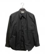 MARKWAREマーカウェア）の古着「ワーカーシャツオーガニックギザコットンタイプライター」｜ブラック
