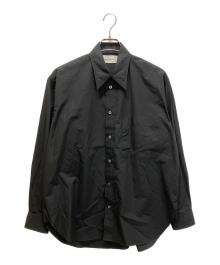 MARKWARE（マーカウェア）の古着「ワーカーシャツオーガニックギザコットンタイプライター」｜ブラック