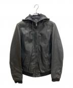 DOLCE & GABBANAドルチェ＆ガッバーナ）の古着「ラムレザー フーデッドジャケット」｜ブラック