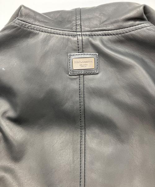 DOLCE & GABBANA（ドルチェ＆ガッバーナ）DOLCE & GABBANA (ドルチェ＆ガッバーナ) ラムレザー フーデッドジャケット ブラック サイズ:44の古着・服飾アイテム