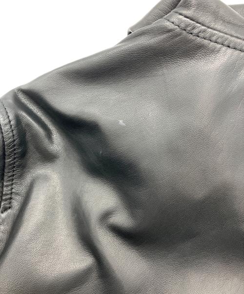 DOLCE & GABBANA（ドルチェ＆ガッバーナ）DOLCE & GABBANA (ドルチェ＆ガッバーナ) ラムレザー フーデッドジャケット ブラック サイズ:44の古着・服飾アイテム