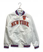 MITCHELL & NESSミッチェルアンドネス）の古着「NEW YORK KNICKS スタジャン」｜ホワイト