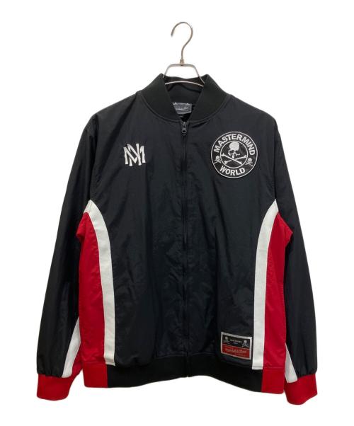 Mastermind WORLD（マスターマインド ワールド）Mastermind world (マスターマインド ワールド) MITCHELL & NESS (ミッチェルアンドネス) WARM UP JACKET コラボジャケット ブラック×レッド サイズ:Lの古着・服飾アイテム