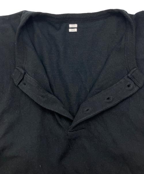 BLURHMS（ブラームス）BLURHMS (ブラームス) Co/Silk Nep Baseball Henry ヘンリーネックカットソー ブラック サイズ:4の古着・服飾アイテム