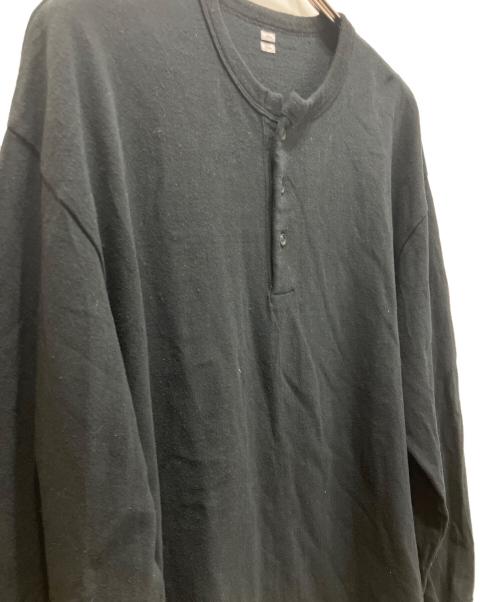 BLURHMS（ブラームス）BLURHMS (ブラームス) Co/Silk Nep Baseball Henry ヘンリーネックカットソー ブラック サイズ:4の古着・服飾アイテム