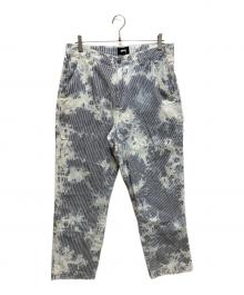 stussy（ステューシー）の古着「ヒッコリーストライプワークパンツ」｜ホワイト×ブルー