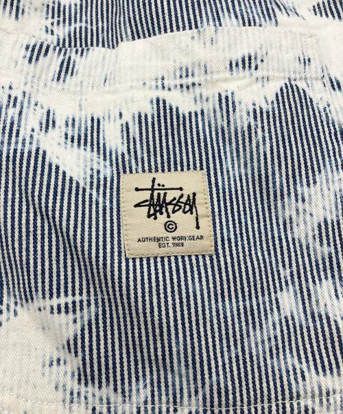 stussy（ステューシー）stussy (ステューシー) ヒッコリーストライプワークパンツ ホワイト×ブルー サイズ:32の古着・服飾アイテム