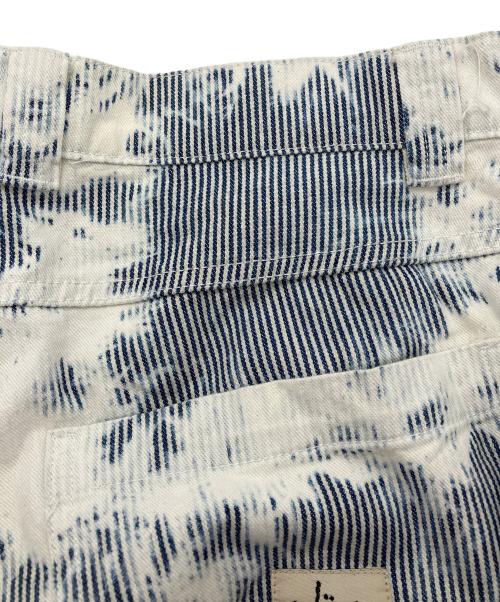 stussy（ステューシー）stussy (ステューシー) ヒッコリーストライプワークパンツ ホワイト×ブルー サイズ:32の古着・服飾アイテム