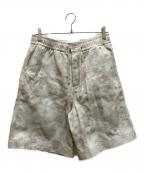 maison kitsuneメゾンキツネ）の古着「花柄プリント デニムショーツ」｜ベージュ×ホワイト