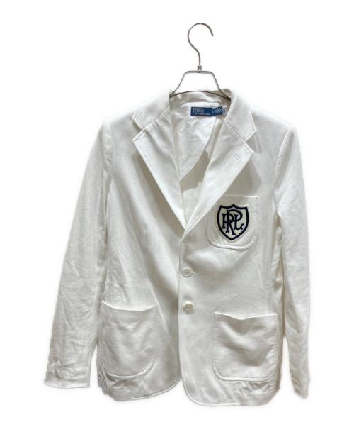 POLO RALPH LAUREN（ポロ・ラルフローレン）POLO RALPH LAUREN (ポロ・ラルフローレン) 25SS ロゴクレストコットンジャージーブレザー ホワイト サイズ:6の古着・服飾アイテム
