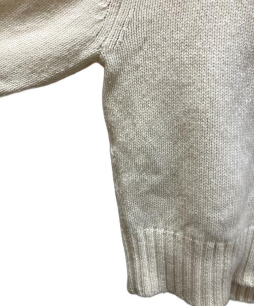 POLO RALPH LAUREN（ポロ・ラルフローレン）POLO RALPH LAUREN (ポロ・ラルフローレン) Pロゴ ウールブレンド クルーネック セーター アイボリー サイズ:Mの古着・服飾アイテム