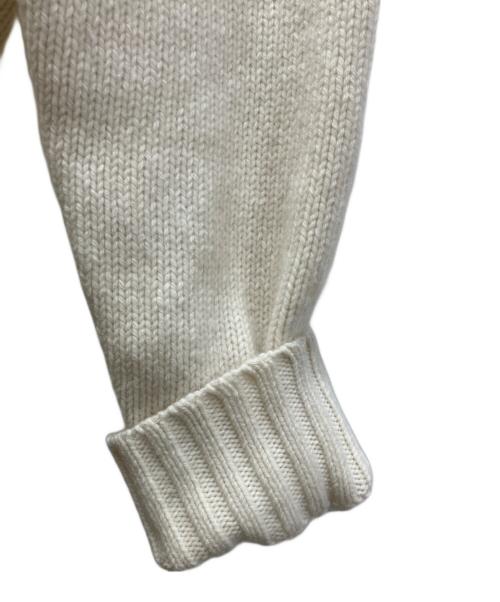 POLO RALPH LAUREN（ポロ・ラルフローレン）POLO RALPH LAUREN (ポロ・ラルフローレン) Pロゴ ウールブレンド クルーネック セーター アイボリー サイズ:Mの古着・服飾アイテム