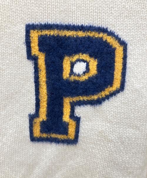 POLO RALPH LAUREN（ポロ・ラルフローレン）POLO RALPH LAUREN (ポロ・ラルフローレン) Pロゴ ウールブレンド クルーネック セーター アイボリー サイズ:Mの古着・服飾アイテム