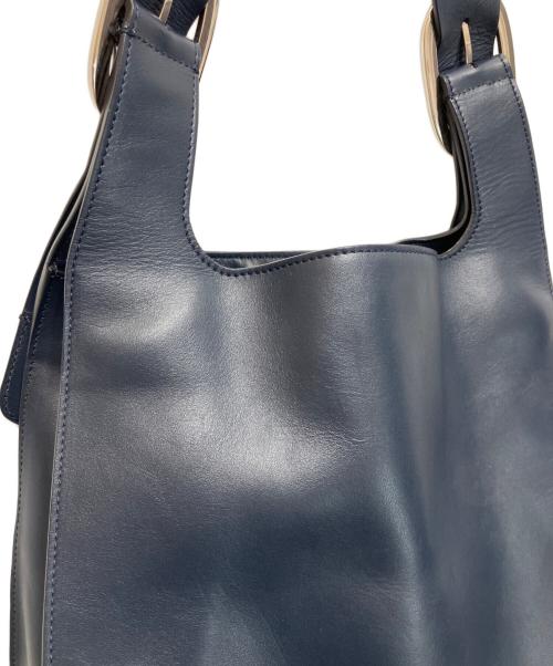 SPORT MAX（スポーツマックス）SPORT MAX (スポーツマックス) レザーショルダーバッグ ネイビーの古着・服飾アイテム