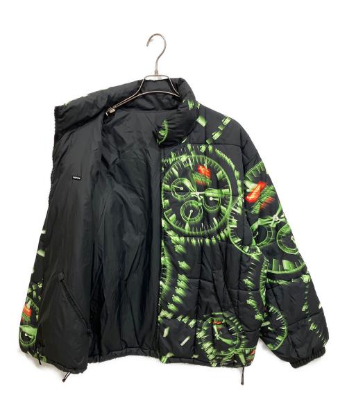 SUPREME（シュプリーム）SUPREME (シュプリーム) Watches Reversible Puffy Jacket ブラック×グリーン サイズ:Lの古着・服飾アイテム