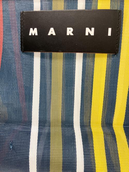 MARNI（マルニ）MARNI (マルニ) フラワーカフェ ストライプバッグ ネイビーの古着・服飾アイテム