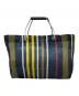 MARNI (マルニ) フラワーカフェ ストライプバッグ ネイビー：10000円