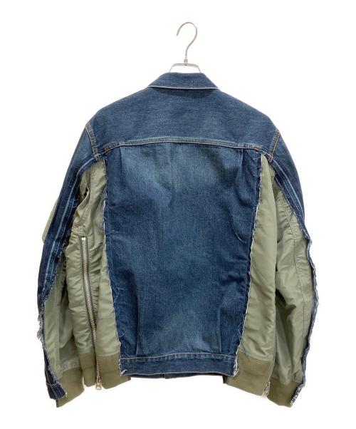 sacai（サカイ）sacai (サカイ) Denim Nylon Twill Jacket デニムナイロンツイルジャケット インディゴ×オリーブ サイズ:4の古着・服飾アイテム