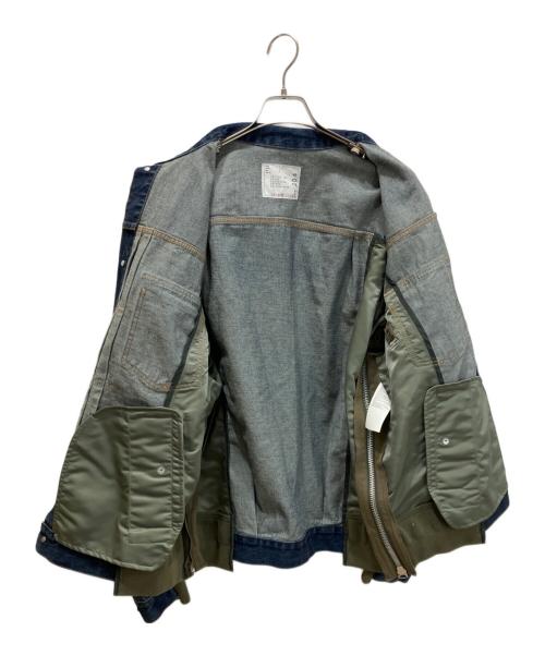 sacai（サカイ）sacai (サカイ) Denim Nylon Twill Jacket デニムナイロンツイルジャケット インディゴ×オリーブ サイズ:4の古着・服飾アイテム