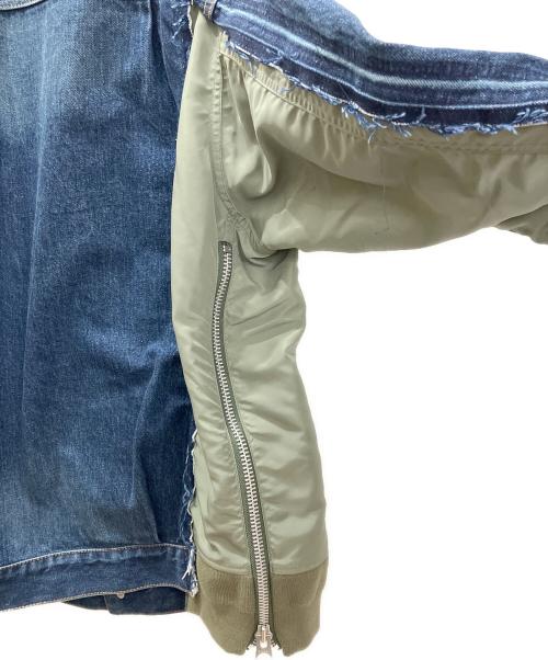 sacai（サカイ）sacai (サカイ) Denim Nylon Twill Jacket デニムナイロンツイルジャケット インディゴ×オリーブ サイズ:4の古着・服飾アイテム