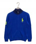 POLO RALPH LAURENポロ・ラルフローレン）の古着「ニットジャケット」｜ネイビー×ブルー