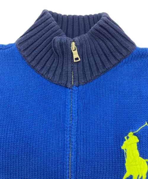POLO RALPH LAUREN（ポロ・ラルフローレン）POLO RALPH LAUREN (ポロ・ラルフローレン) ニットジャケット ネイビー×ブルー サイズ:XL（18-20）の古着・服飾アイテム