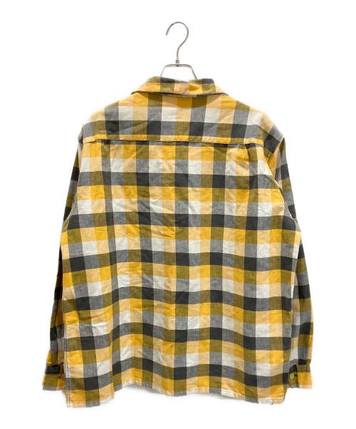 FRUIT OF THE LOOM（フルーツオブザルーム）FRUIT OF THE LOOM (フルーツオブザルーム) 60S ブロックチェックオープンカラーシャツ イエロー×グレー サイズ:XLの古着・服飾アイテム