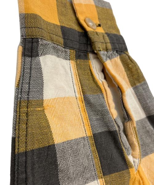 FRUIT OF THE LOOM（フルーツオブザルーム）FRUIT OF THE LOOM (フルーツオブザルーム) 60S ブロックチェックオープンカラーシャツ イエロー×グレー サイズ:XLの古着・服飾アイテム