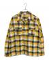 FRUIT OF THE LOOM（フルーツオブザルーム）の古着「60S ブロックチェックオープンカラーシャツ」｜イエロー×グレー