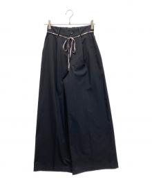 BLUE LABEL CRESTBRIDGE（ブルーレーベルクレストブリッジ）の古着「サイロスパンクリアツイルワイドパンツ」｜ブラック
