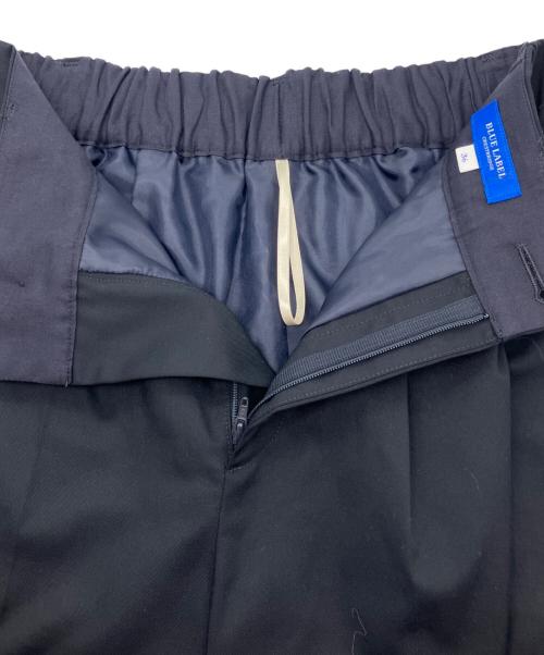 BLUE LABEL CRESTBRIDGE（ブルーレーベルクレストブリッジ）BLUE LABEL CRESTBRIDGE (ブルーレーベルクレストブリッジ) サイロスパンクリアツイルワイドパンツ ブラック サイズ:36の古着・服飾アイテム