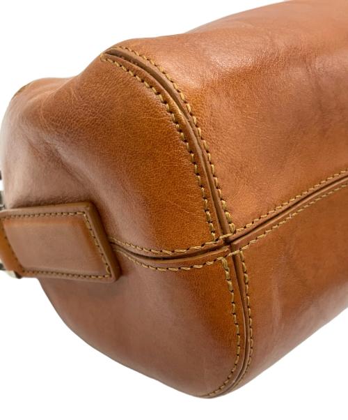 HIROFU（ヒロフ）HIROFU (ヒロフ) レザーハンドバッグ ブラウンの古着・服飾アイテム