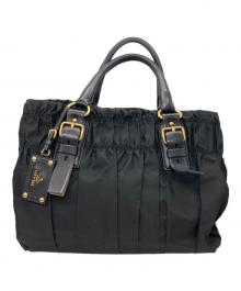 PRADA（プラダ）の古着「ナイロンギャザーバッグ」｜ブラック