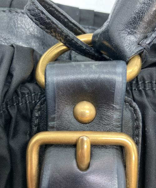 PRADA（プラダ）PRADA (プラダ) ナイロンギャザーバッグ ブラックの古着・服飾アイテム