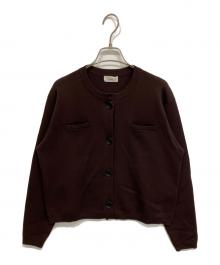 IENA（イエナ）の古着「スーパーファインスムースクルーカーディガン」｜ブラウン