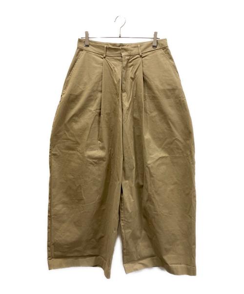 pushpush（プッシュプッシュ）pushpush (プッシュプッシュ) タックワイドパンツ ベージュ サイズ:XLの古着・服飾アイテム