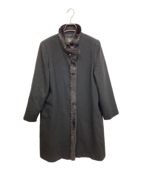 Leilian（レリアン）Leilian (レリアン) ミンクファー カシミヤコート ブラック サイズ:11の古着・服飾アイテム