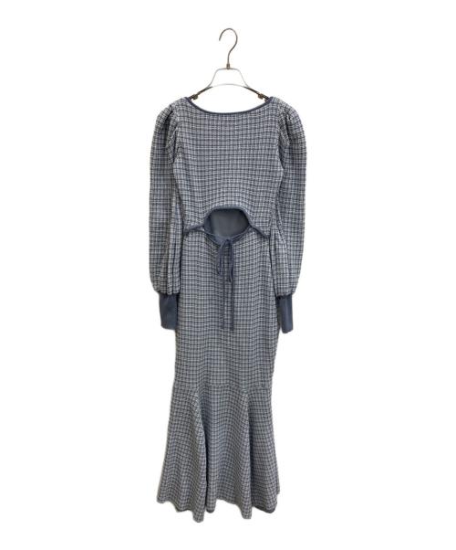 Resexxy（リゼクシー）RESEXXY (リゼクシー) バイカラーツイードマーメイドニットワンピース ブルー サイズ:Freeの古着・服飾アイテム