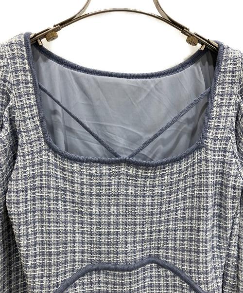Resexxy（リゼクシー）RESEXXY (リゼクシー) バイカラーツイードマーメイドニットワンピース ブルー サイズ:Freeの古着・服飾アイテム