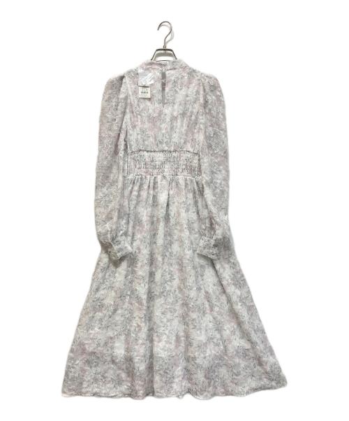 DazzliN（ダズリン）DazzliN (ダズリン) ヘアリーフラワーシフォンワンピース ホワイト×ピンク サイズ:Sの古着・服飾アイテム