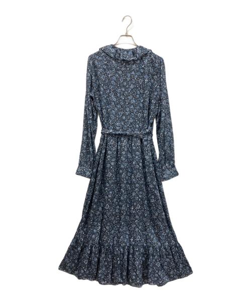 MICHAEL KORS（マイケル・コース）MICHAEL KORS (マイケル・コース) 総柄ワンピース ラップドレス ネイビー サイズ:Mの古着・服飾アイテム