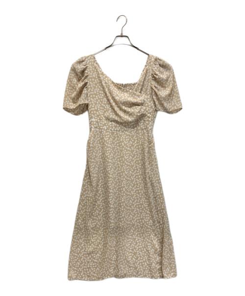 HER LIP TO（ハーリップトゥ）Her lip to (ハーリップトゥ) Cherry Pattern Cache-Coeur One-Piece/チェリーパターンカシュクールワンピース ベージュ サイズ:Ｍの古着・服飾アイテム