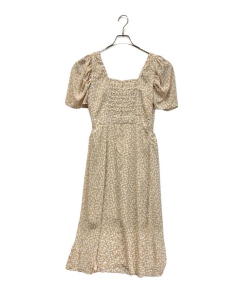 HER LIP TO（ハーリップトゥ）Her lip to (ハーリップトゥ) Cherry Pattern Cache-Coeur One-Piece/チェリーパターンカシュクールワンピース ベージュ サイズ:Ｍの古着・服飾アイテム