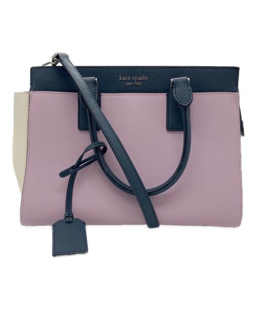Kate Spade（ケイトスペード）Kate Spade (ケイトスペード) キャメロン ミディアム サッチェル 2WAYバッグ ネイビー×パープルの古着・服飾アイテム
