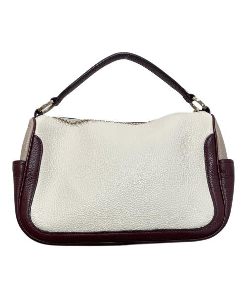Kate Spade（ケイトスペード）Kate Spade (ケイトスペード) スムーシュ カラーブロック ペブルド レザー クロスボディー バッグ ホワイト×ボルドーの古着・服飾アイテム
